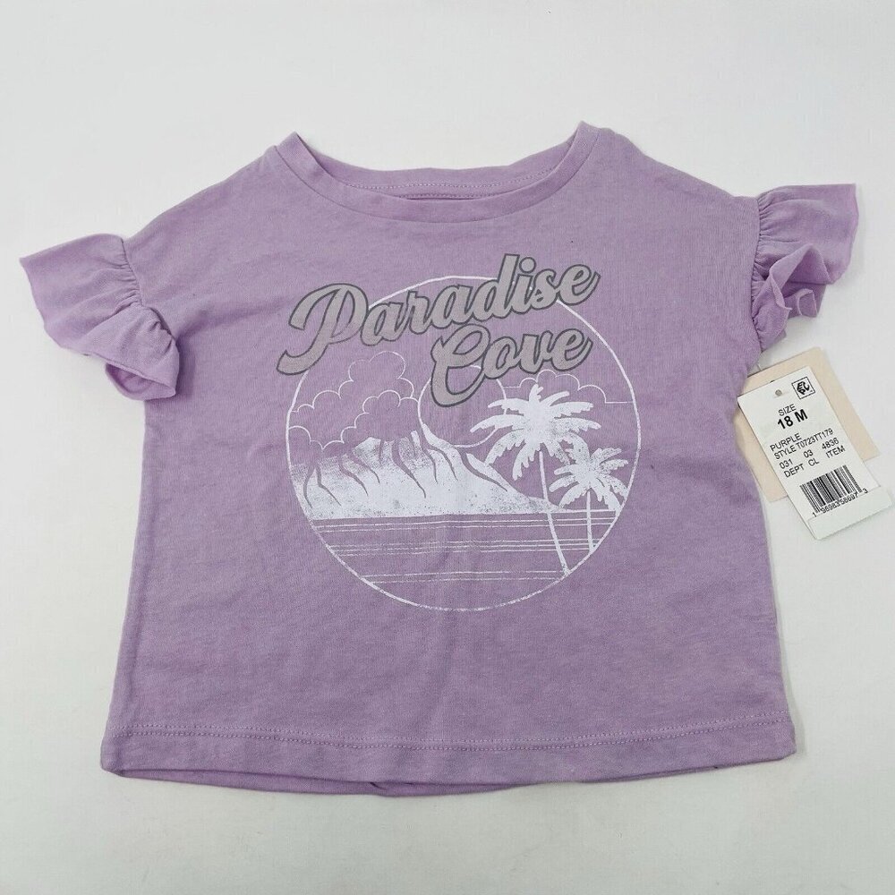 Grayson Mini Toddler Girls Size 18 Months Paradise Cove‎ Ruffle Top Purple 1562